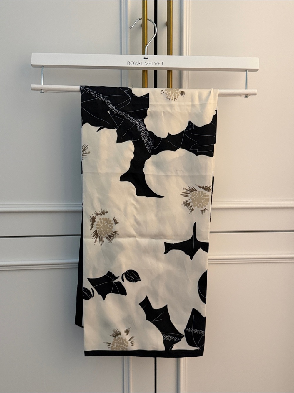 Black and Cream Floral Scarf